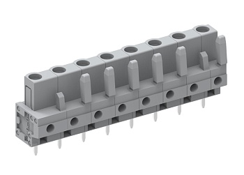 Розеточный разъем на плату 475272 - Розеточный разъем, вертикальный, на плату, шаг: 7.5 мм, 22 полюса, фиксация на плате пайкой, исполнение: стандартное, 500V, 16A, цвет: серый
