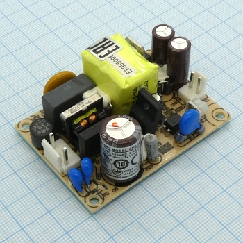EPS-15-12 - AC-DC, 15Вт, мощность без нагрузки <0.3Вт, вход 85…264V AC, 47…63Гц /120…370В DC, выход 12В/1.25A,  изоляция 3000В AC, на плате 63.5х45.7х24мм, вход/выход разъемы JST, -30…+70°С