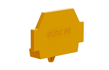 Торцевая крышка 242632 - Торцевая крышка для клемм 242…, с монтажным фланцем, цвет: оранжевый