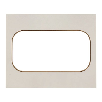 Стокгольм Рамка для розетки 2-местная белая с линией цвета шампань PROxima EYM-G-305-20