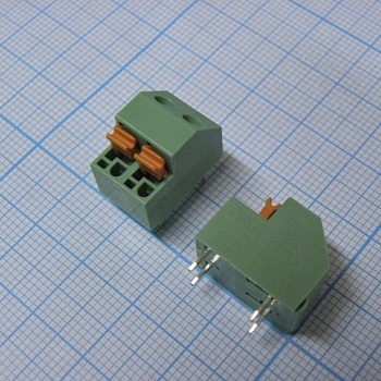 DG237-5.08-02P-14-00A(H) - Нажимной безвинтовой клеммный блок 2 контакта. Зажим типа торцевой контакт. Серия DG237-5.08