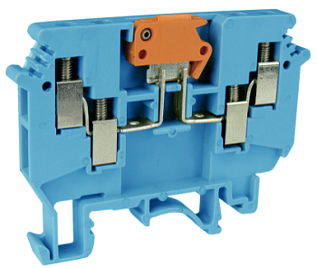 Клемма с ножевым размыкателем UKJ-4/2X2SK(BU) - Клемма с ножевым размыкателем, 4 точки подключения в клемме, тип фиксации провода: винтовой, номинальное сечение: 4 мм кв., 16A, 690V, ширина: 6,2 мм, цвет: синий, тип монтажа: DIN 35