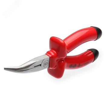 Длинногубцы изогнутые диэлектрические 200 мм серия Эксперт - для работ под напряжением до 1000 В, захват и удержание плоских и круглых деталей