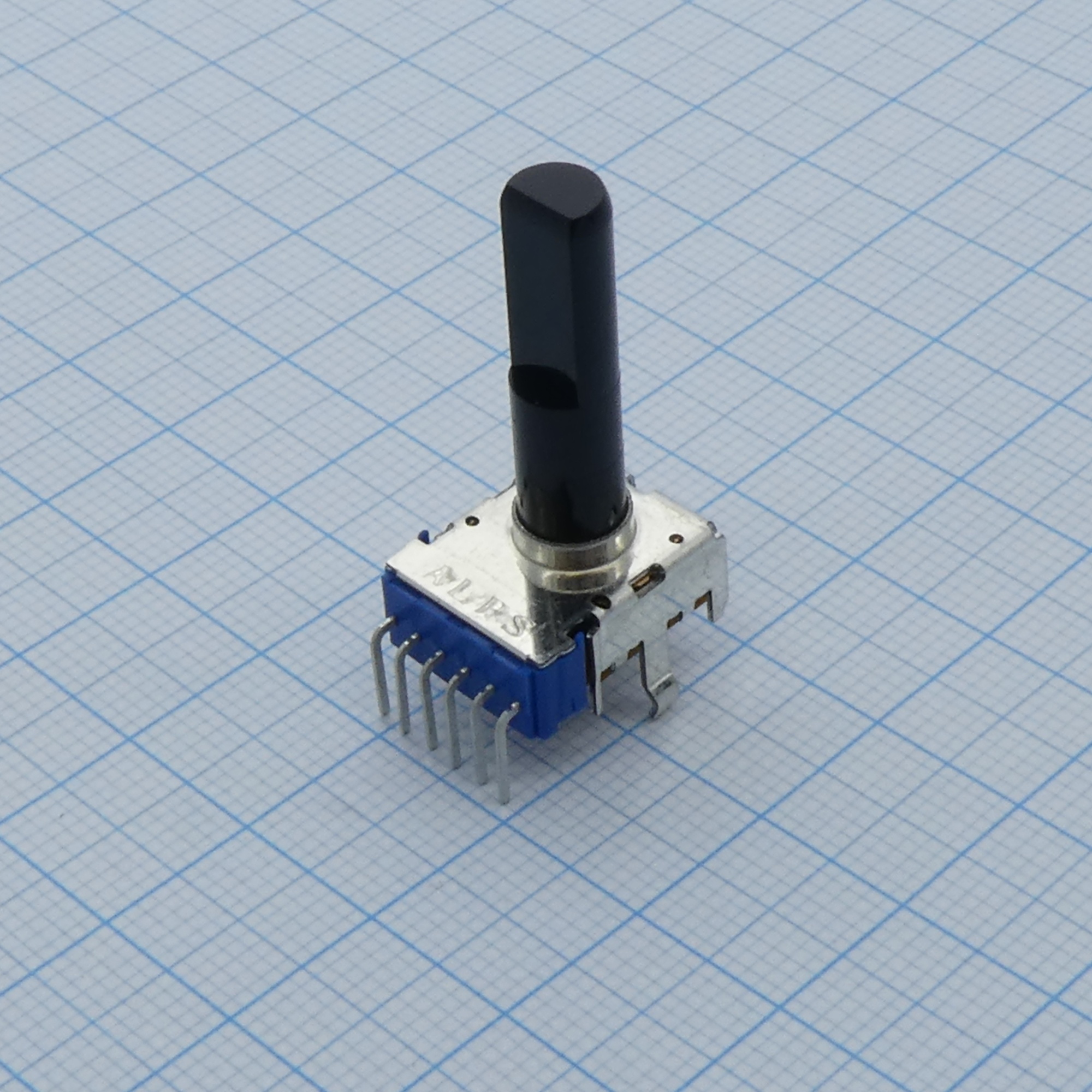 RK12L123000E - Dual-unit, Vertical, Flat shift 30mm, With detent, 50K, 1B, For tone