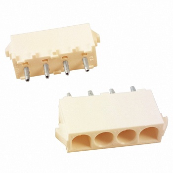 350761-4 - Разъем питания типа провод-плата, вертикальный, Серия Universal MATE-N-LOK, 4 контакта, штекер, 6,35 мм