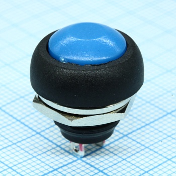 PBS-33B синий - Кнопка без фиксации 1А 250В OFF-(ON) круглая М12