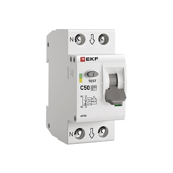 Устройство защиты от дугового пробоя (УЗДП) 1P+N C 50А 6кА с Автоматический выключатель PROxima afdd-2-50C-pro