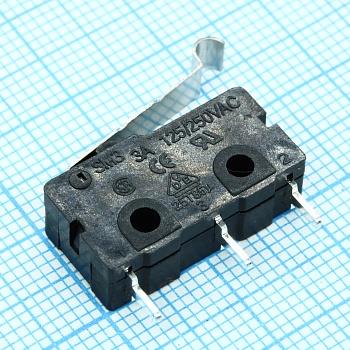 SM3-04P-40G-G - Микропереключатель с лапкой с изгибом (250В 3А)