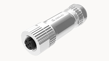 Розеточный разъем PASH-M12A-08P-FF-SL7001 - Розеточный разъем на кабель, 8 полюсов, M12, прямой, фиксация провода пайкой, A-Code, диаметр кабеля: 4,5-6,0 мм, сечение: 0,25 - 0,34 мм кв., 2A, 30V, металл