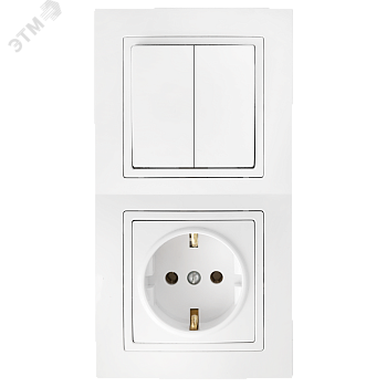 Беларусь Блок: выключатель двухклавишный + розетка Зк Блок 2В-РЦ-730