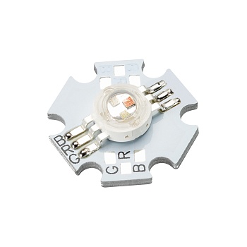 Мощный светодиод ARPL-Star-3W-EPA-RGB (350mA, W/W) 022248 - Мощный светодиод на белой плате Star, d=20 мм, h=5.8 мм. Чипы EPILEDS 32-35 mil. Цвет свечения RGB: красный (620-630 нм), зеленый (520-530 нм), синий (460-470 нм). Угол излучения 120-140°. Светов