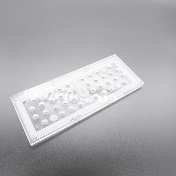 ALHB173D36LED60G - Групповая прямоугольная линза 36 светодиодов 3030/3535,  60°, 173x71.4mm   H:9.3mm, PMMA