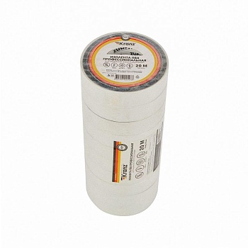 Изолента ПВХ профессиональная 0.18х19мм 20м бел. KR-09-2801