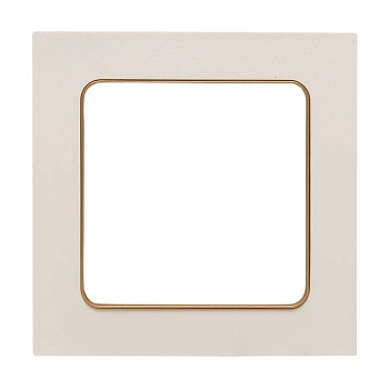 Стокгольм Рамка 1-местная белая с линией цвета шампань PROxima EYM-G-302-10