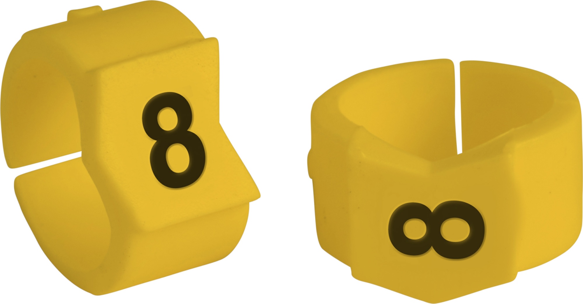 brd333608 - SCNG-45-8 клипсы жёлтые, 50шт/упак, для провода 11,2-15,0мм диаметра, легенда 8