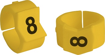 brd333608 - SCNG-45-8 клипсы жёлтые, 50шт/упак, для провода 11,2-15,0мм диаметра, легенда 8