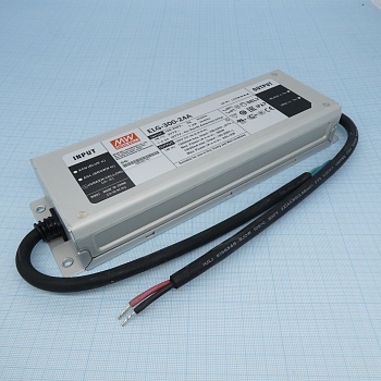 ELG-300-24A - AC-DC, 300Вт, IP67, вход 100…305В AC, 47…63Гц/142…431В DC, ККМ, выход 14.4...24В/12.5А, изоляция 3750В AC, в кожухе 246х77х39.5мм, -40…+85°С (корпус)