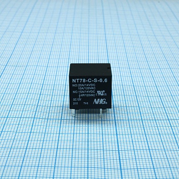 NT78-C-S-10-DC12V-0.6 - Реле силовое, 10А одна контактная группа-два направления катушка 12В 0.6Вт