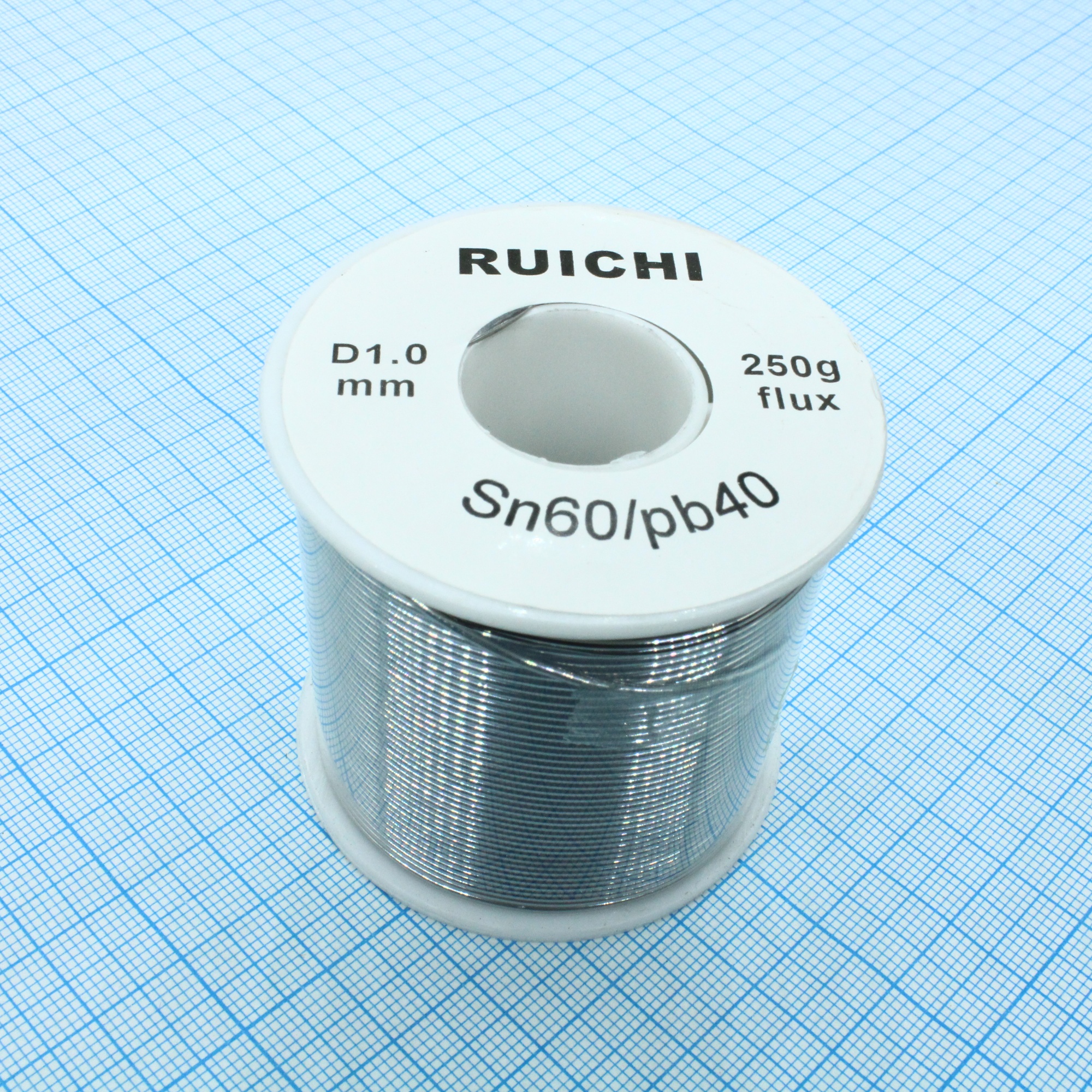 Припой SN60/PB40 1,0мм 250гр  с флюсом - Припой трубчатый ПОС-60 с канифолью, d 1,0мм, 250 г