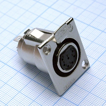 CANNON 28 7F - Аудио разъём XLR - розетка приборная, 7 контактов, цвет - серебристый