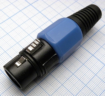 CANNON 81BL 3F - Аудио разъём XLR - розетка кабельная, 3 контакта, цвет - синий