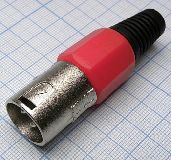 CANNON 78R 3M - Аудио разъём XLR - вилка кабельная, 3 контакта, цвет - красный