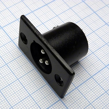 CANNON 25 3M - Аудио разъём XLR - вилка приборная, 3 контакта, цвет - чёрный