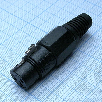 CANNON 81B 3F - Аудио разъём XLR - розетка кабельная, 3 контакта, цвет - чёрный