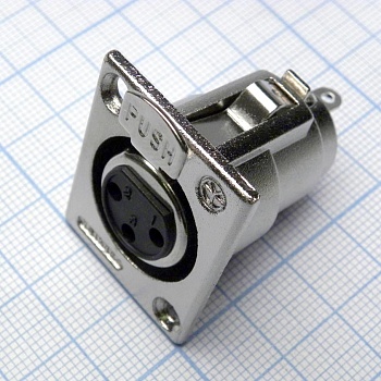 CANNON 28 3F - Аудио разъём XLR - розетка приборная, 3 контакта, цвет - серебристый