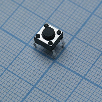 SWT-20-4.3 - Кнопка тактильная 6.2Х6.2мм h=4.5мм вертикальная монтаж в отверстие