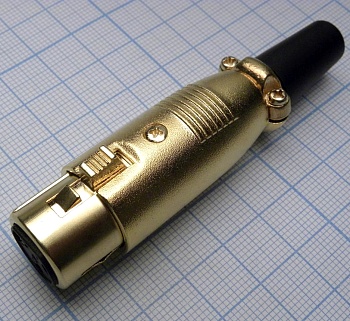 CANNON 59 3F - Аудио разъём XLR - розетка кабельная, 3 контакта, цвет - золотистый