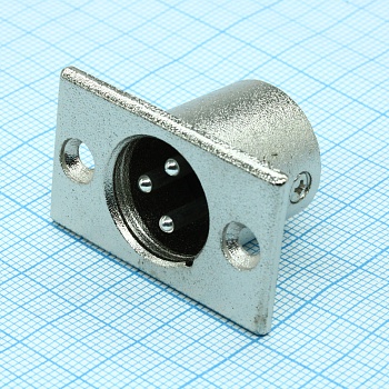 CANNON 23 3M - Аудио разъём XLR - вилка приборная, 3 контакта, цвет - серебристый