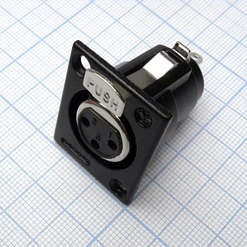 CANNON 30 3F - Аудио разъём XLR - розетка приборная, 3 контакта, цвет - чёрный