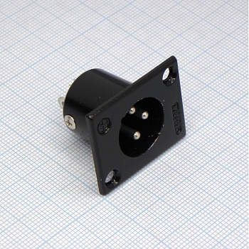 CANNON 31 3M - Аудио разъём XLR - вилка приборная, 3 контакта, цвет - чёрный